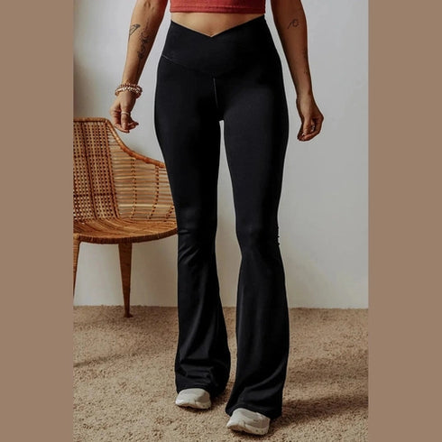 'Mariah' High Waist Bootcut Pants - Celes Fashion